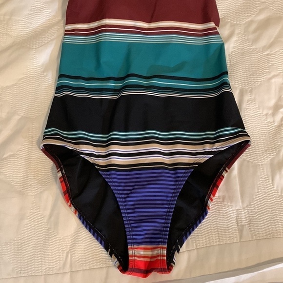 Coastal Blue Striped One-Piece Swimsuit, S - Picture 4 of 9